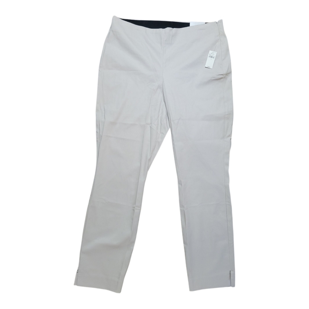 SALE Old Navy Wow Pants Side Zip Stretch Ankle Slit Bone Cotton Spandex 12 NWT